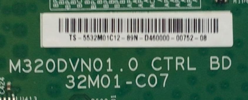 T-CON PARA TV VIZIO / NUMERO DE PARTE 55.32M01.C12 / M320DVN01.0 CTRL / 32M01-C07 / DISPLAY M320DVN01.0 / MODELO "32" - Imagen 2